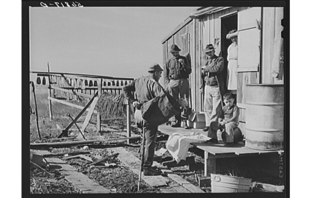 Trappers’ house in Delacroix, 1941. Source: Library of Congress